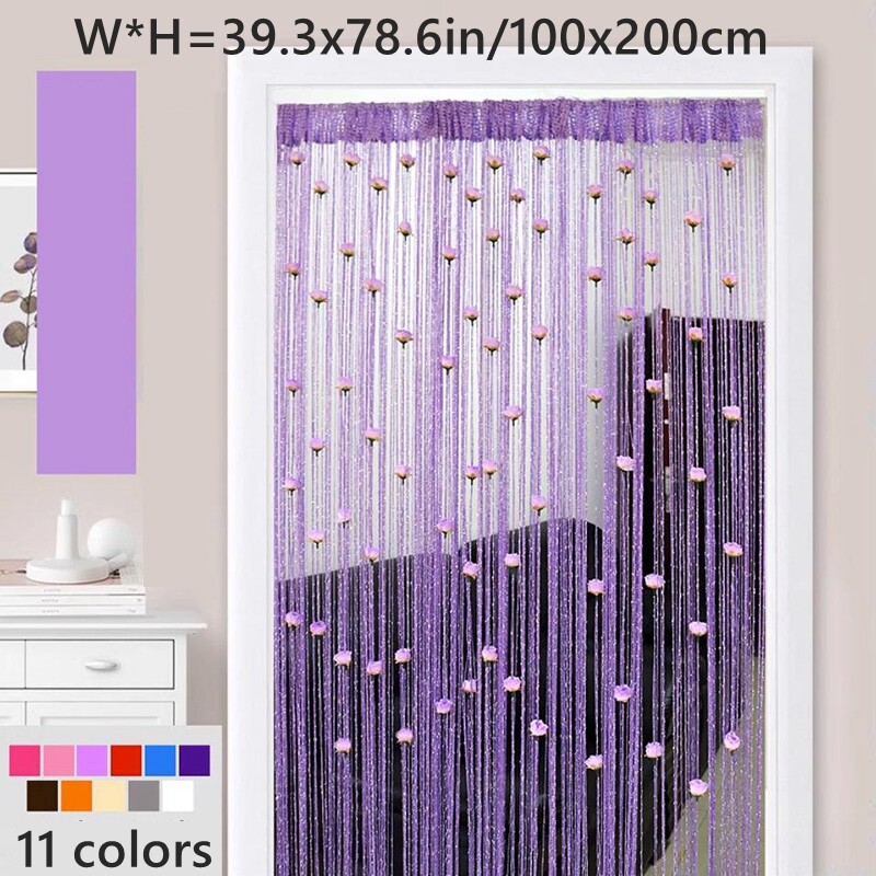 Flower Thread Tassel Curtains Drape Doorway Window Party Wedding Room Decor