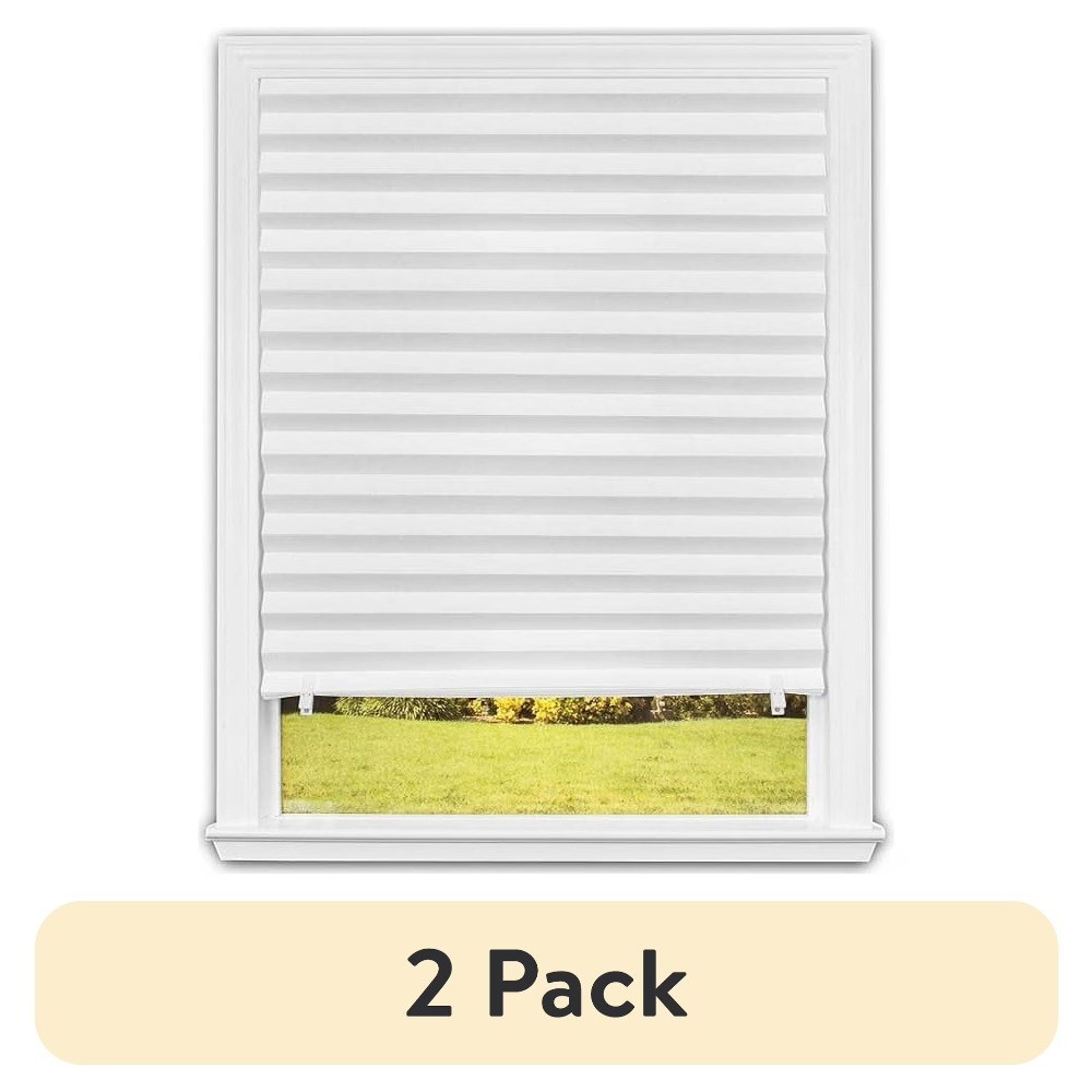 Light Filtering Pleated Paper Shade Window Blind 36 x 72 Inches White 2 Pack