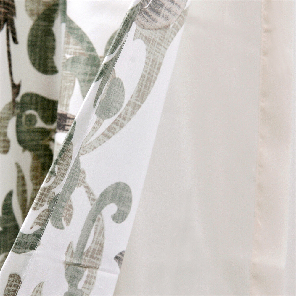 2 Piece Printed Ravello Scroll Curtain Set, Brown Aqua, Each Panel 60″ x 96″