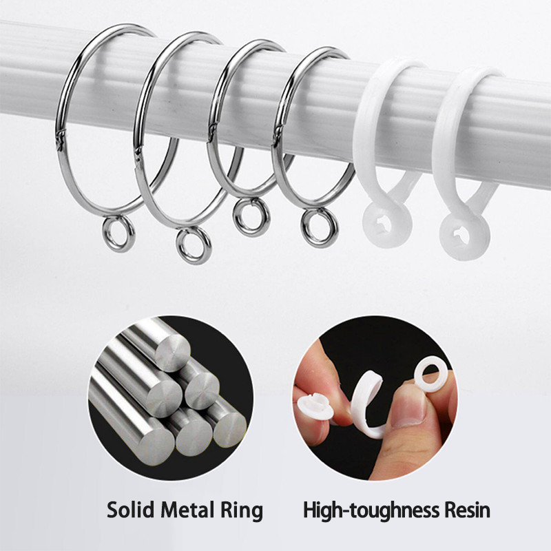 Opening Curtain Rings Hanging Hooks for Curtains Rod Pole Voile Metal/Resin Ring