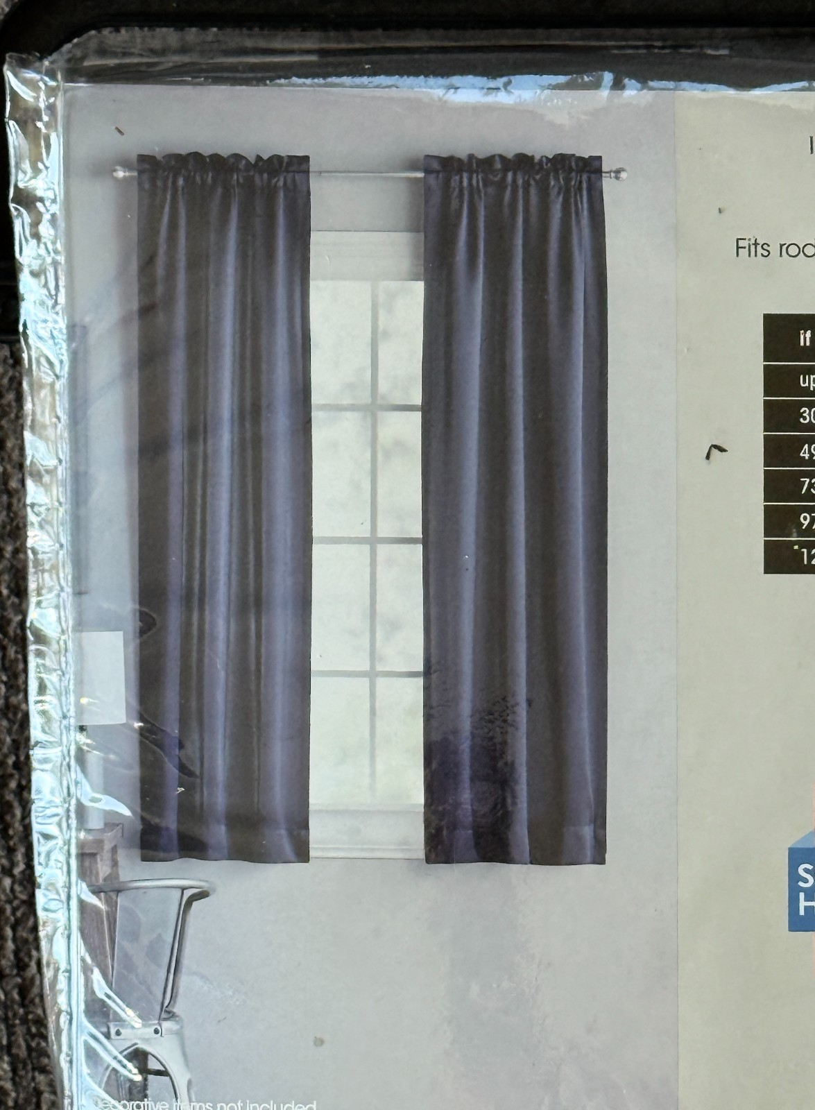 Your Zone 30″W x 63″L Solid Navy Room Darkening Panel Pair, Set of 2, NEW