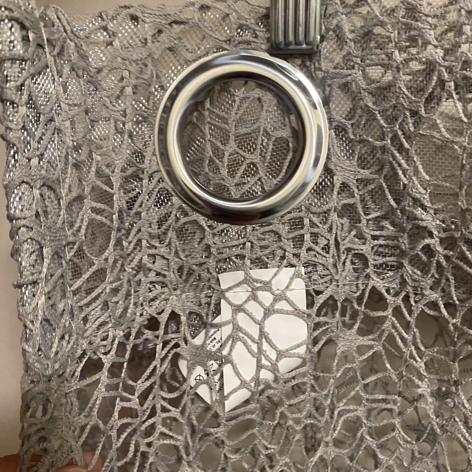 Set Lot Of 2 Gray Open Net Window Curtains By Acus Textiles 56”W x 96”L 56×96