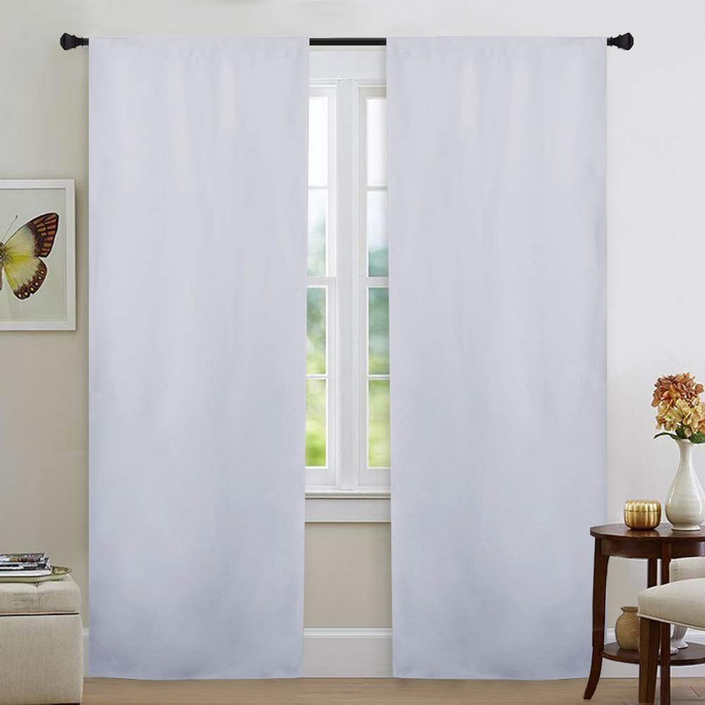 White Blackout Curtain Liners for Window – Noise Reducing Light Blocking Line…