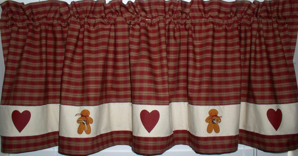 Hearts and Gingerbread Valances Tiers Runners Country Primitive Gingerbread Art