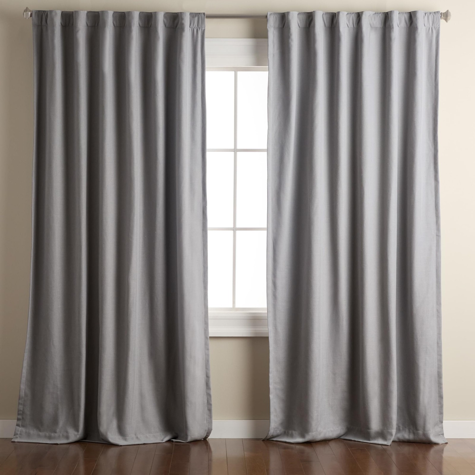 Town & Country Luxe Davos Solid Linen Texture Indoor Curtains, 100% Blackout …