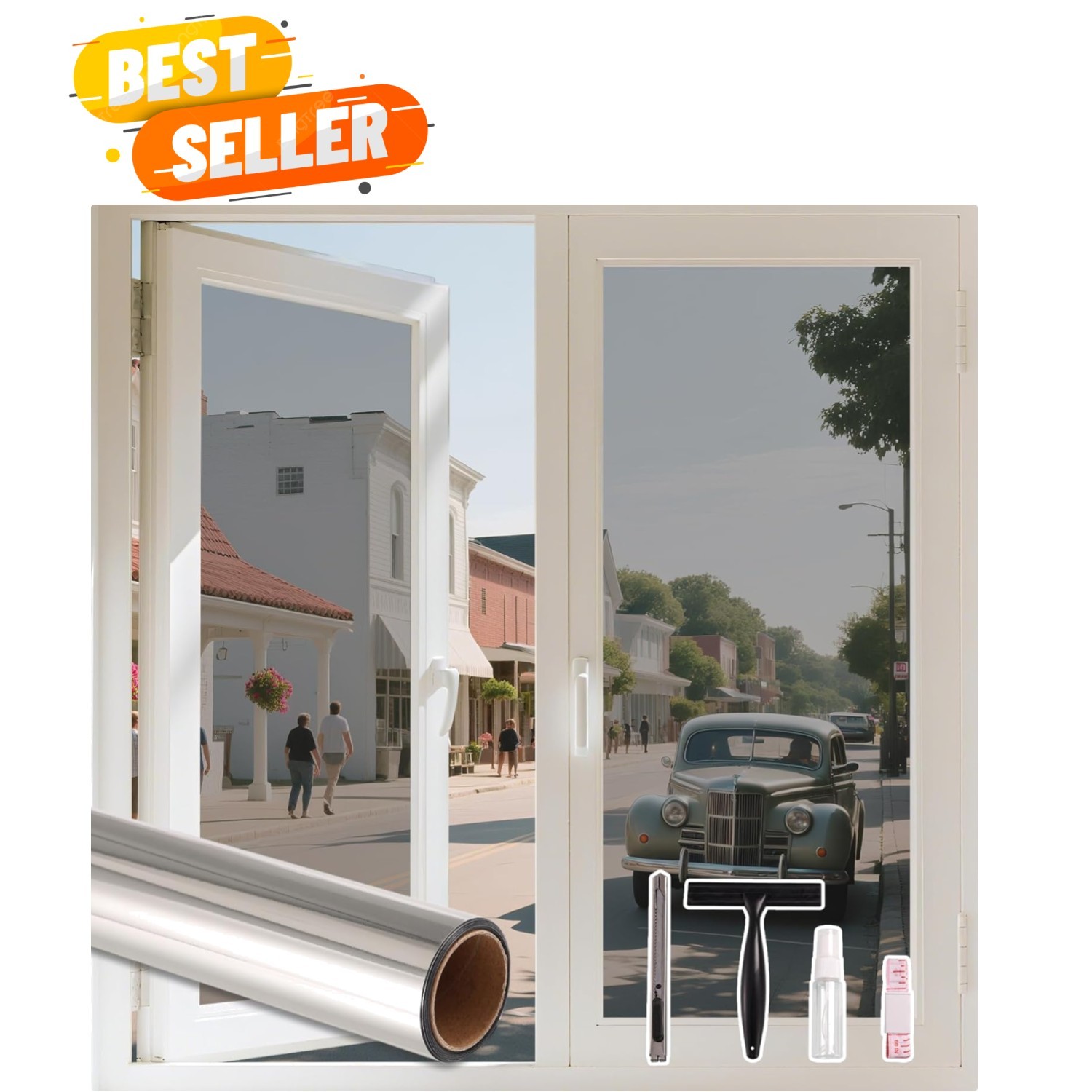 17.5 x 78.7 Inch One Way Reflective Window Film – Sun Blocking & Easy to Install
