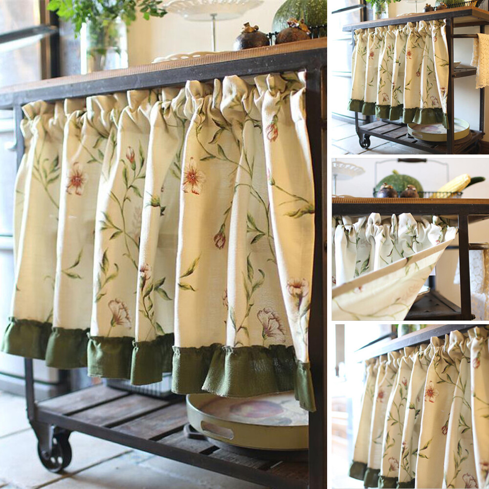 1pc Short Half Curtain for Window Drape Dining Room Kitchen Cabinet Door Decor