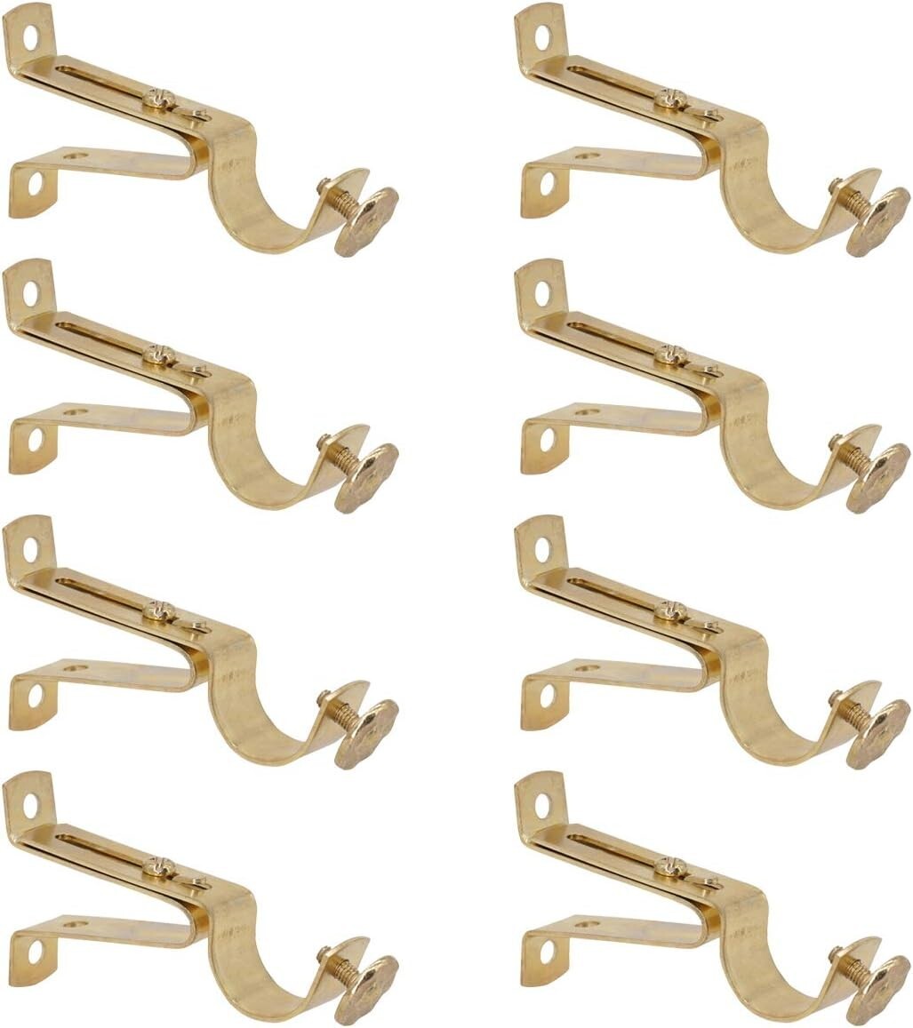 8 Pack Curtain Rod Bracket Adjustable Single Curtain Rod Holder For 3/4″ Rod go
