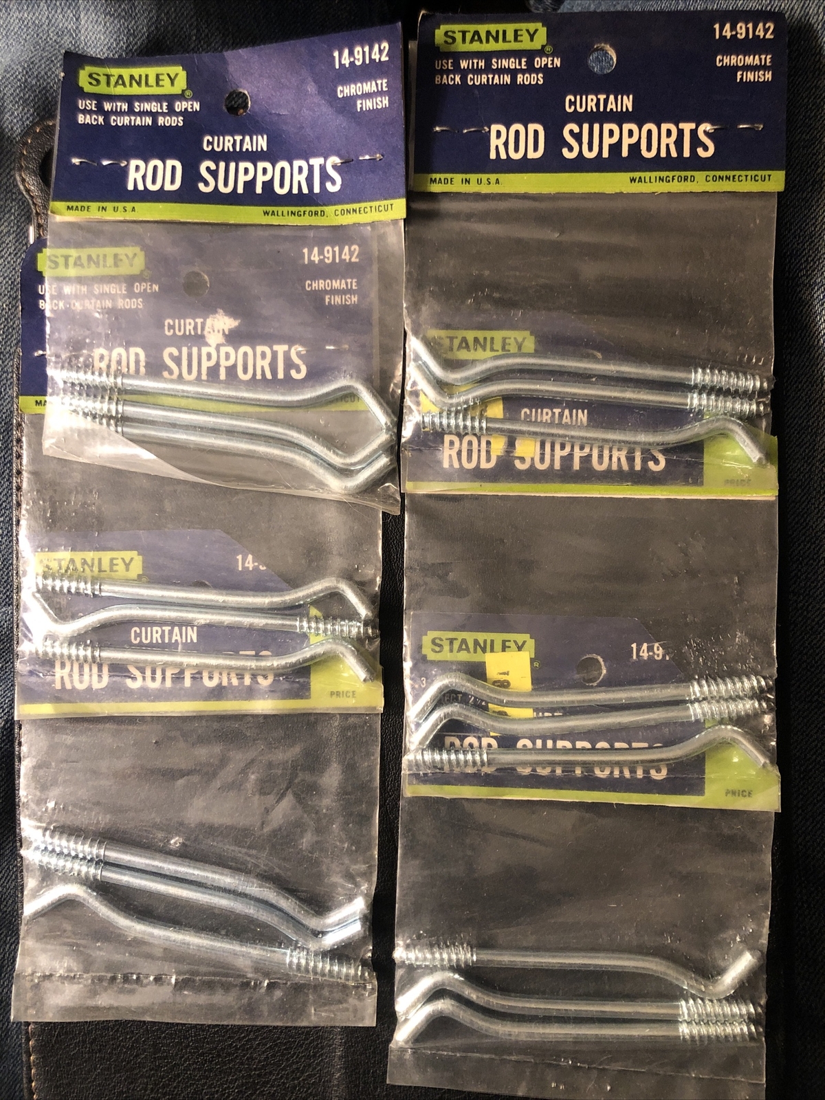 6 Packs Vintage Stanley #14-9142 2 1/2” curtain Rod Supports (3 Per Pack) USA