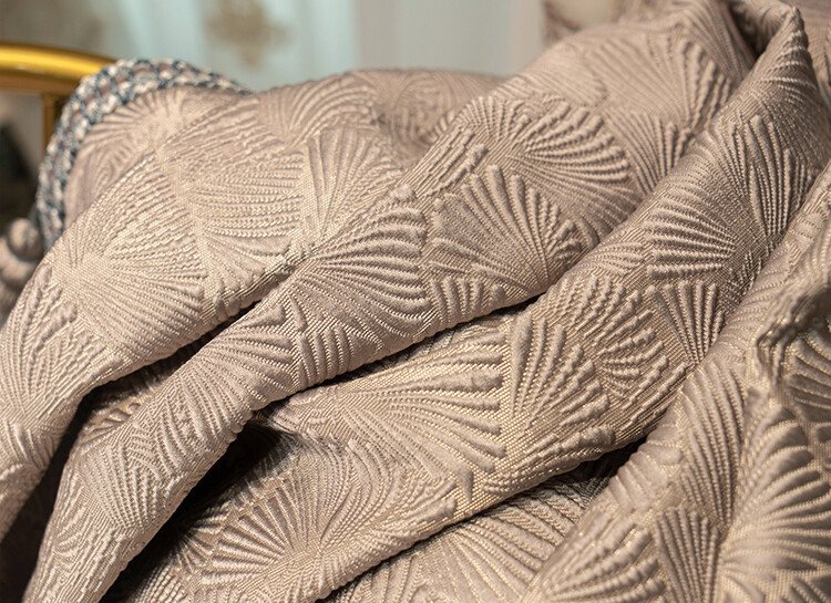 gorgeous modern coffee jacquard floor-to-ceiling thick cloth curtain drape C1768