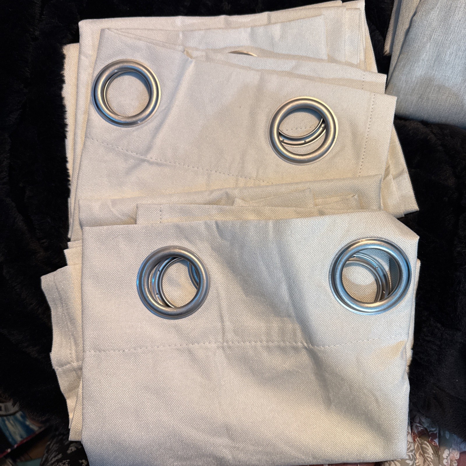 Eclipse Blackout Arctic White 2 Grommet Hang Curtain Panel Set 37″ x 63″ Each