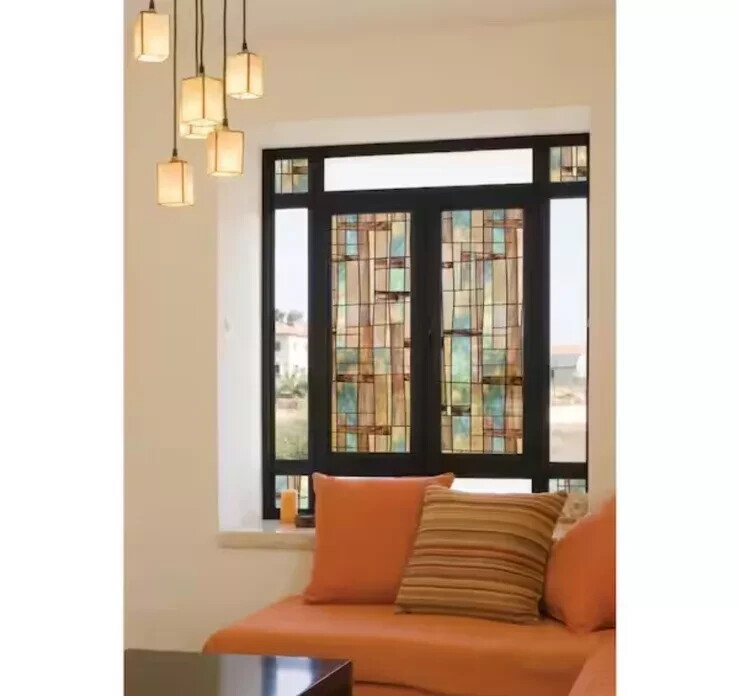 24 In. X 36 In. City Lights Decorative Window Film | Glass Stained