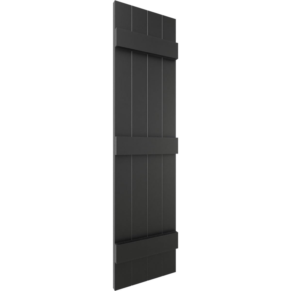 Ekena Millwork 14×55 Black Board & Batten Vinyl Shutters Pair Lifetime Exterior