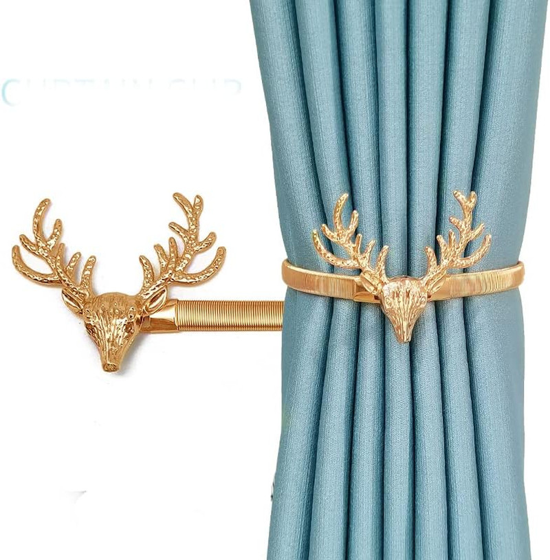 Curtain Tiebacks 2 Pack Curtain Holdbacks Aluminum Alloy Spring Design Curtain T