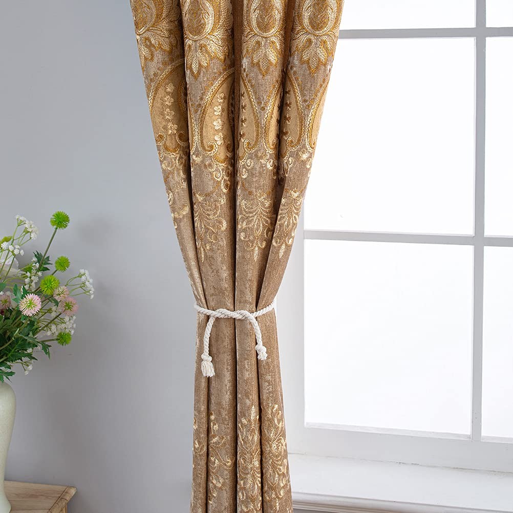 Elkca Chenille Curtain Embroidered Pattern For Living Room European Curtains