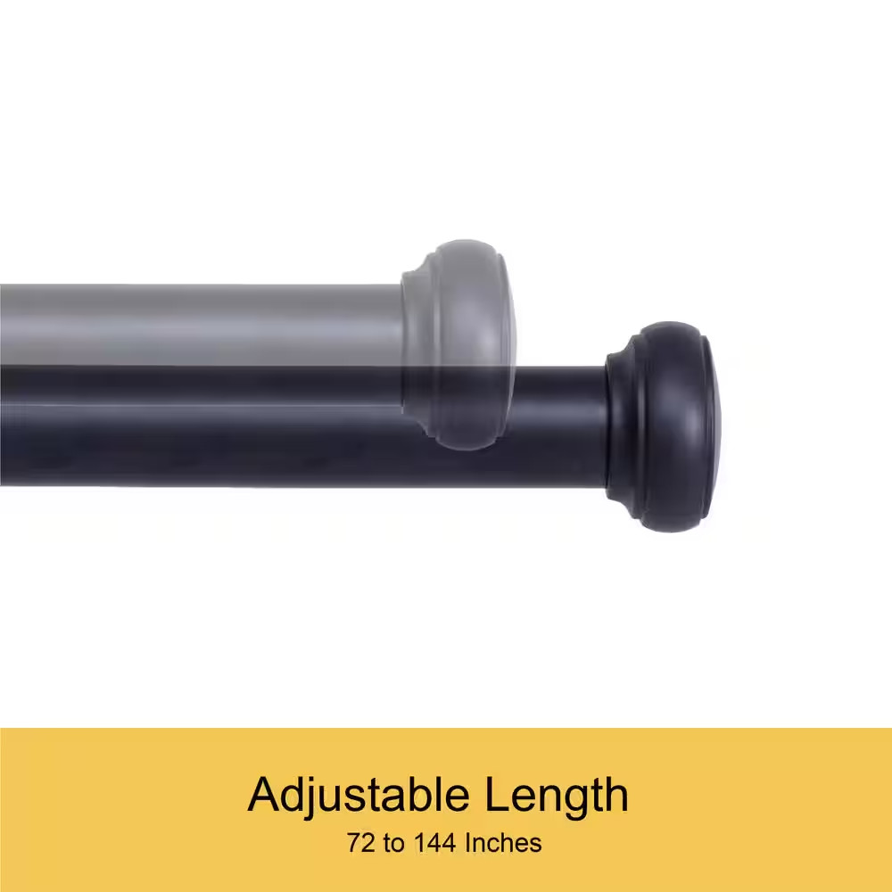 Weaver 72 In. – 144 In. Adjustable Single Indoor/Outdoor Curtain Rod 1 In. Diame