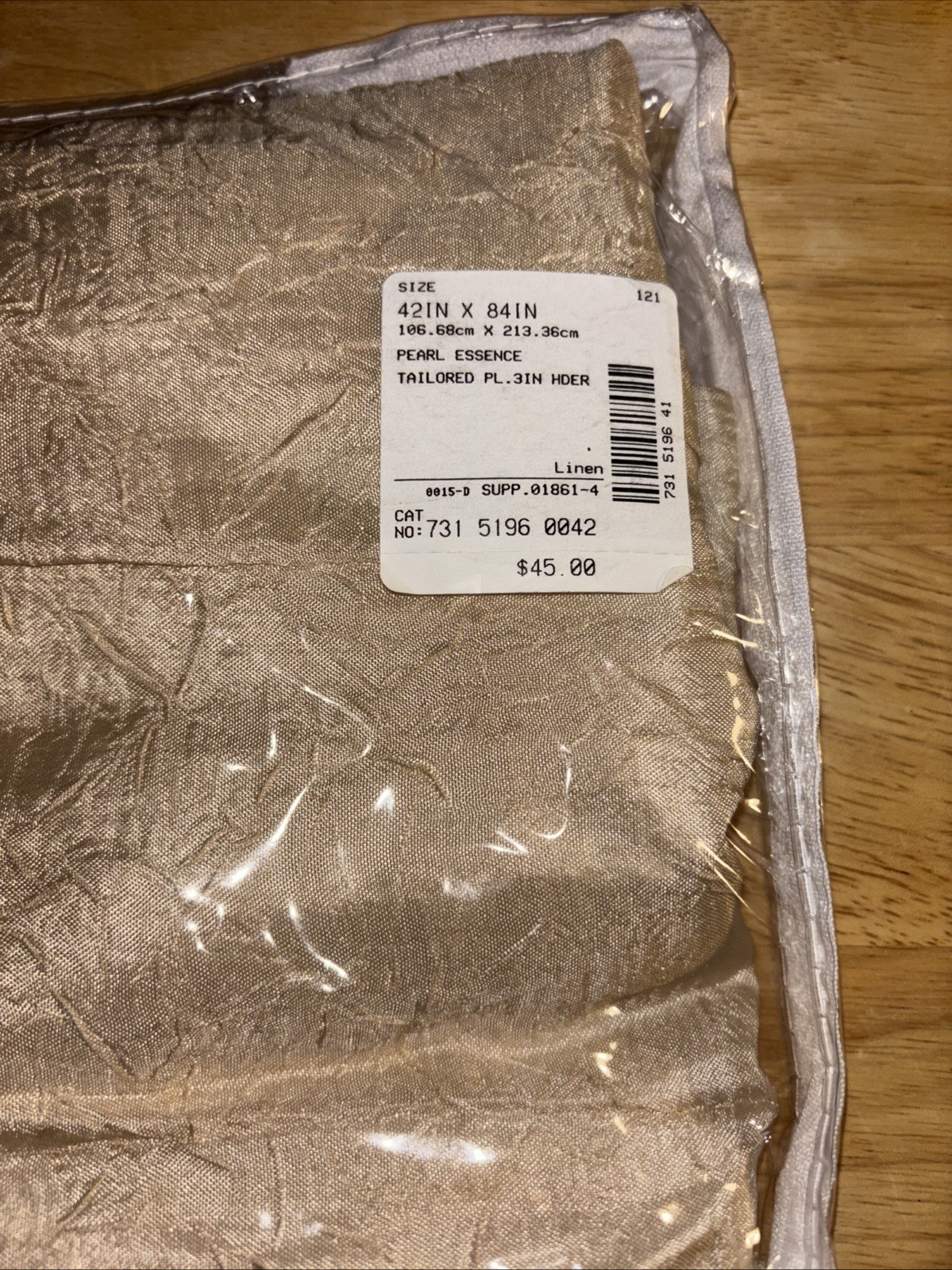 Tailored 3” Panel 42 X 84 “Pearl Essence” New Style 9230 Color: Linen USA MADE