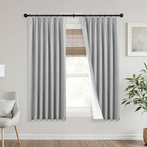 RV Track Blackout Curtains for Short Windows, 42″W x 45″L (Pack of 2) Grey