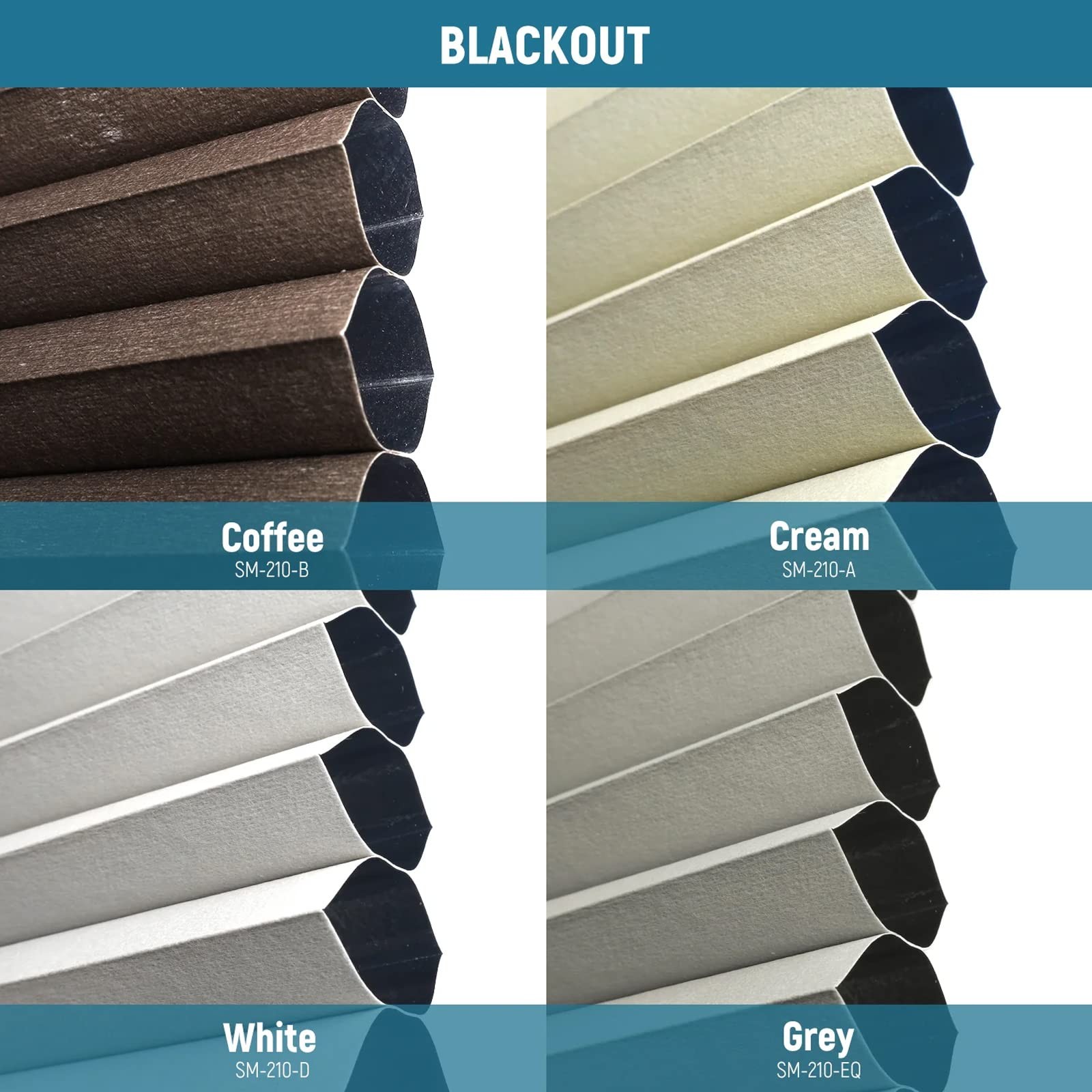Motorized Cellular Shade, Fabric Sample of Blackout & Light Filtering,Multi-C…
