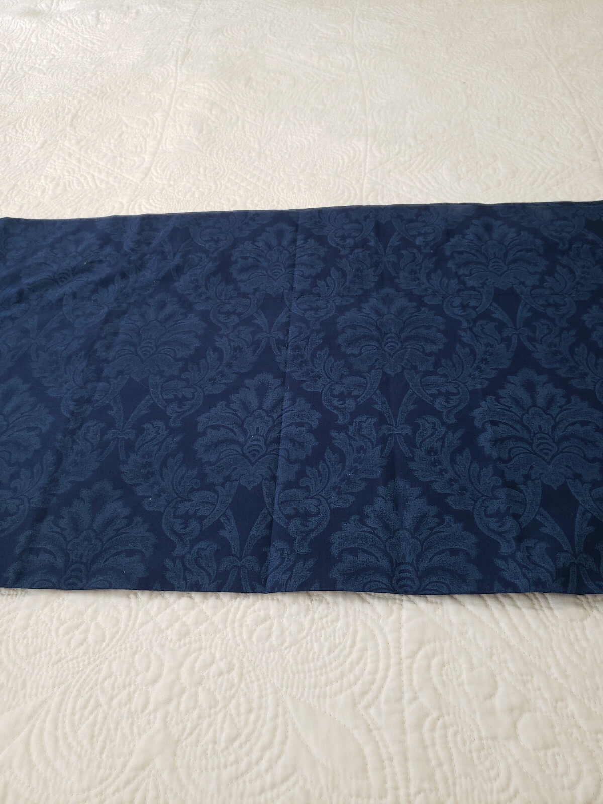 Vintage Cannon Balloon Valance Scroll Blue 84 X 17.5 in Approx Made In USA