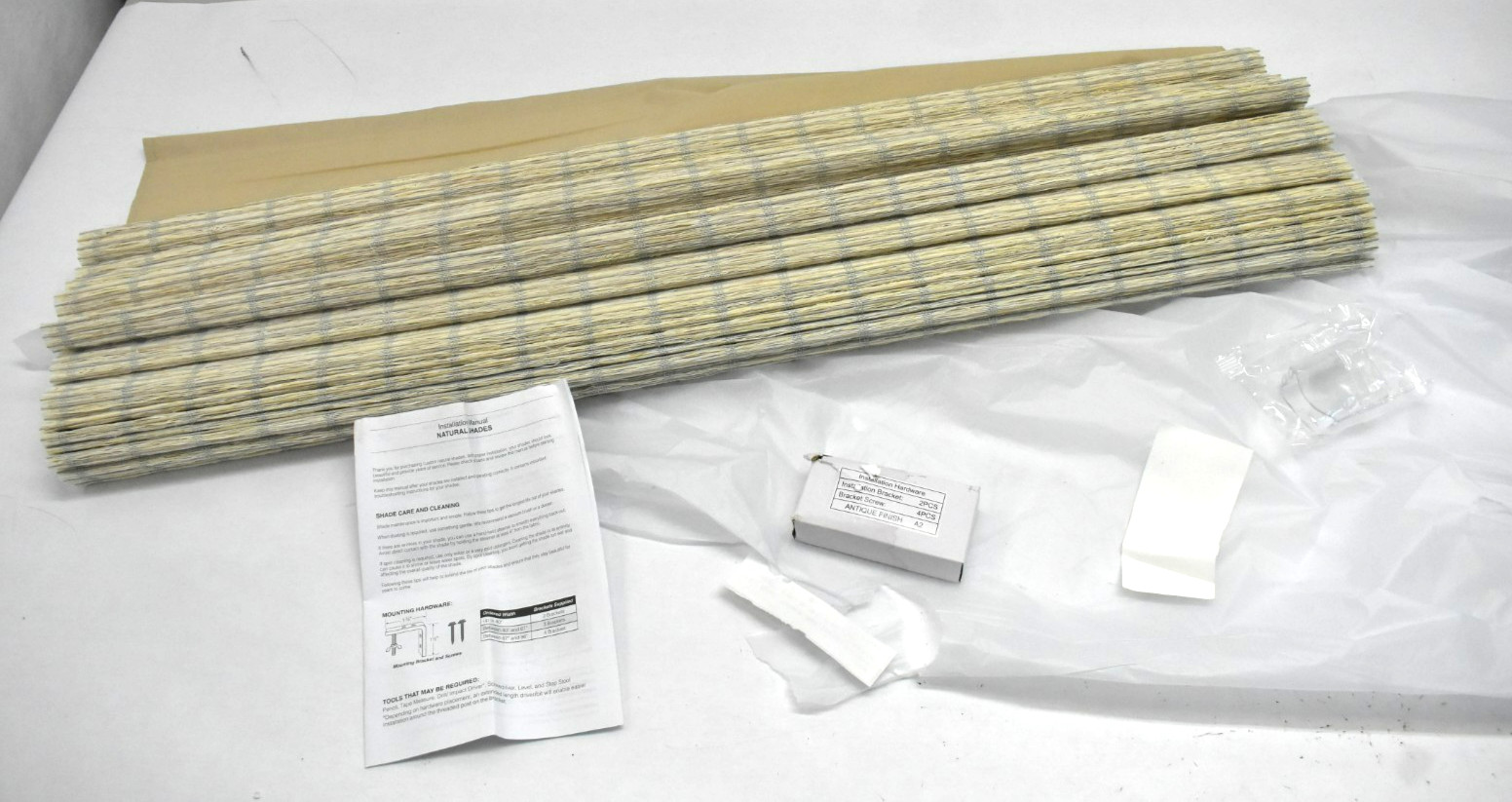Pro Design Natural Shades 34-3/8″ W x 70-1/4″ L Cordless Pull Down Straw