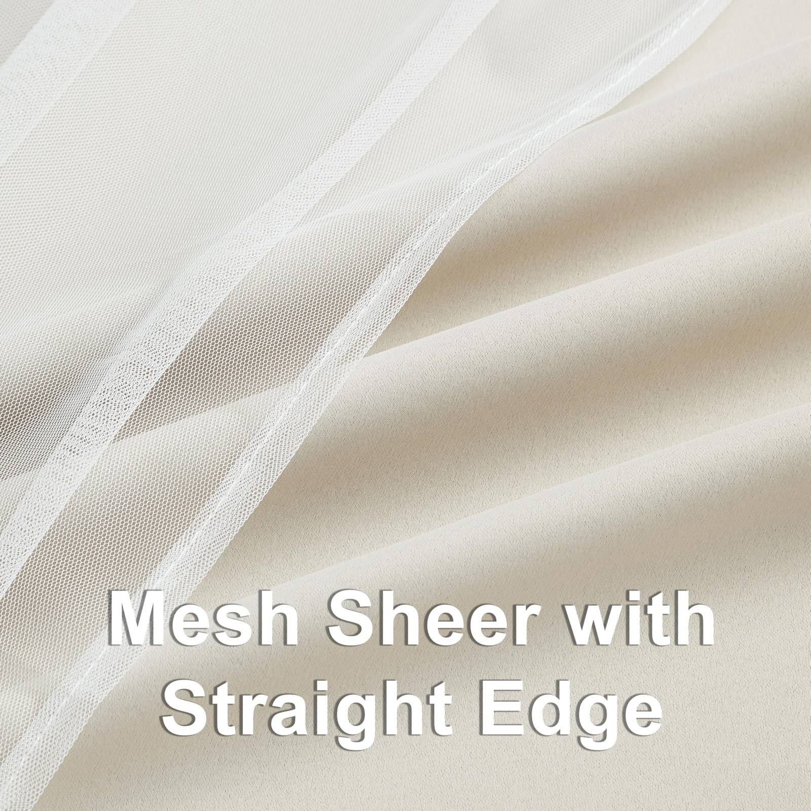 Beige 90% Blackout Curtains with Sheer Overlay Mix and Match Double Layer The…