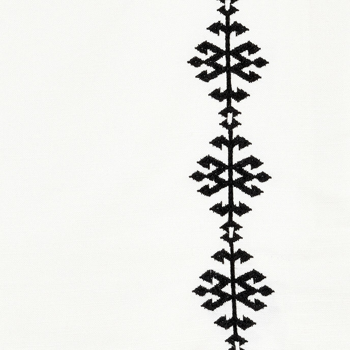 Ballard Designs Aria Embroidered Drapes Set 2 White Black 108 Curtains Pair New.