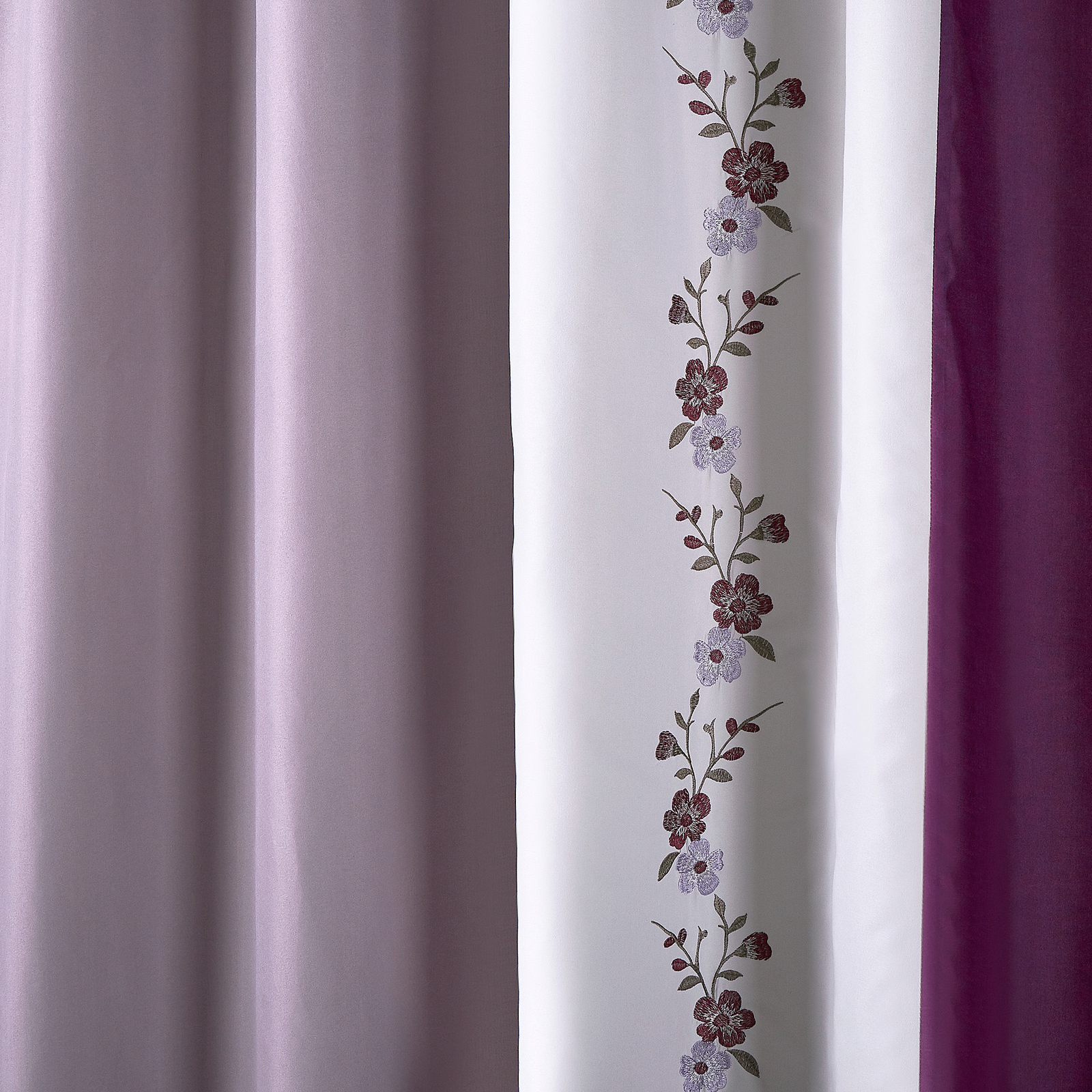 Chezmoi Collection Linnea 4-Piece Cherry Blossom Embroidery Window Curtain Set