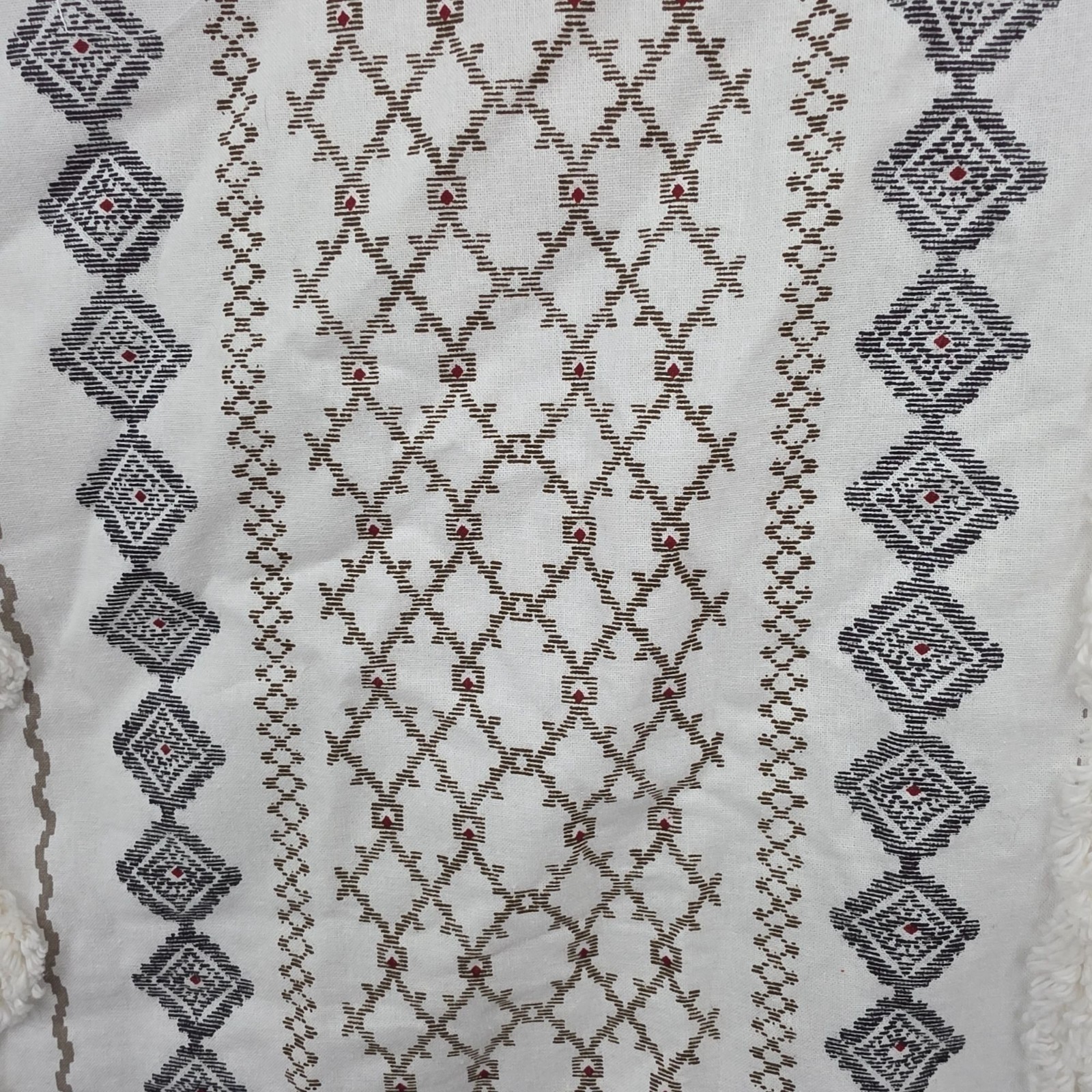 INK+IVY Imani Cotton SINGLE PANEL Curtain Drape Tufted Chenille Stripe Geometric