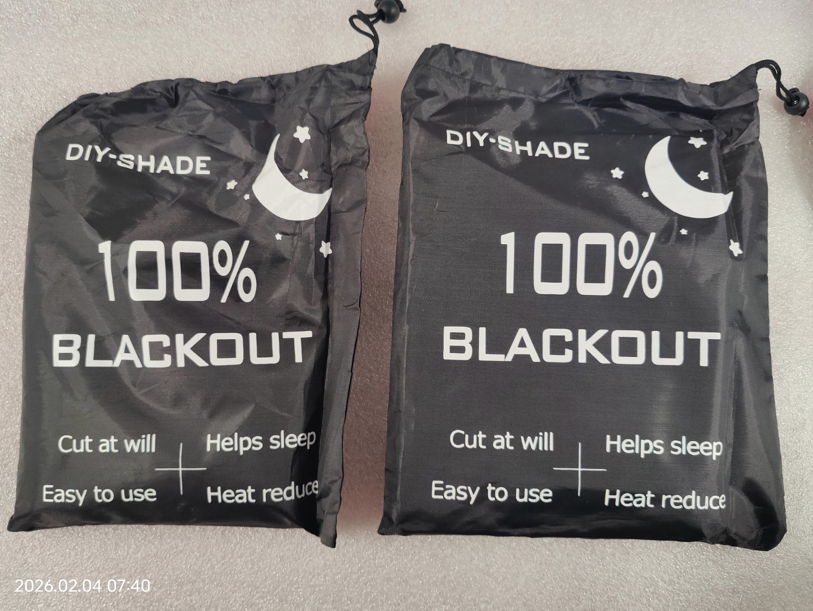 DIY-SHADE 100% Blackout Window Shades 2 Pack Of 79×57 You Cut To Fit Shade