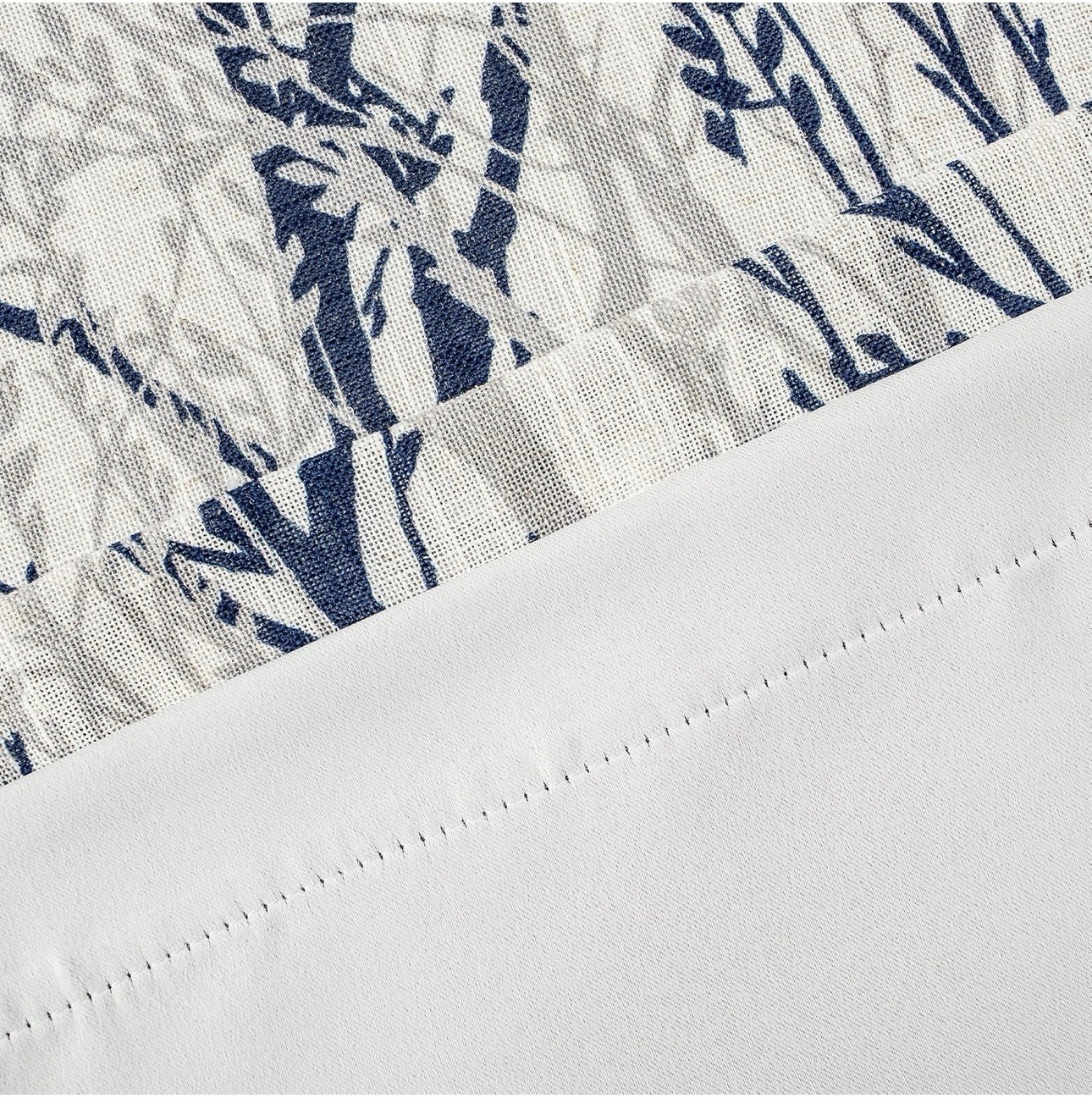 DriftAway Tree Branch Linen Blend Lined Blackout Rod Pocket Valance Blue 52 x 18