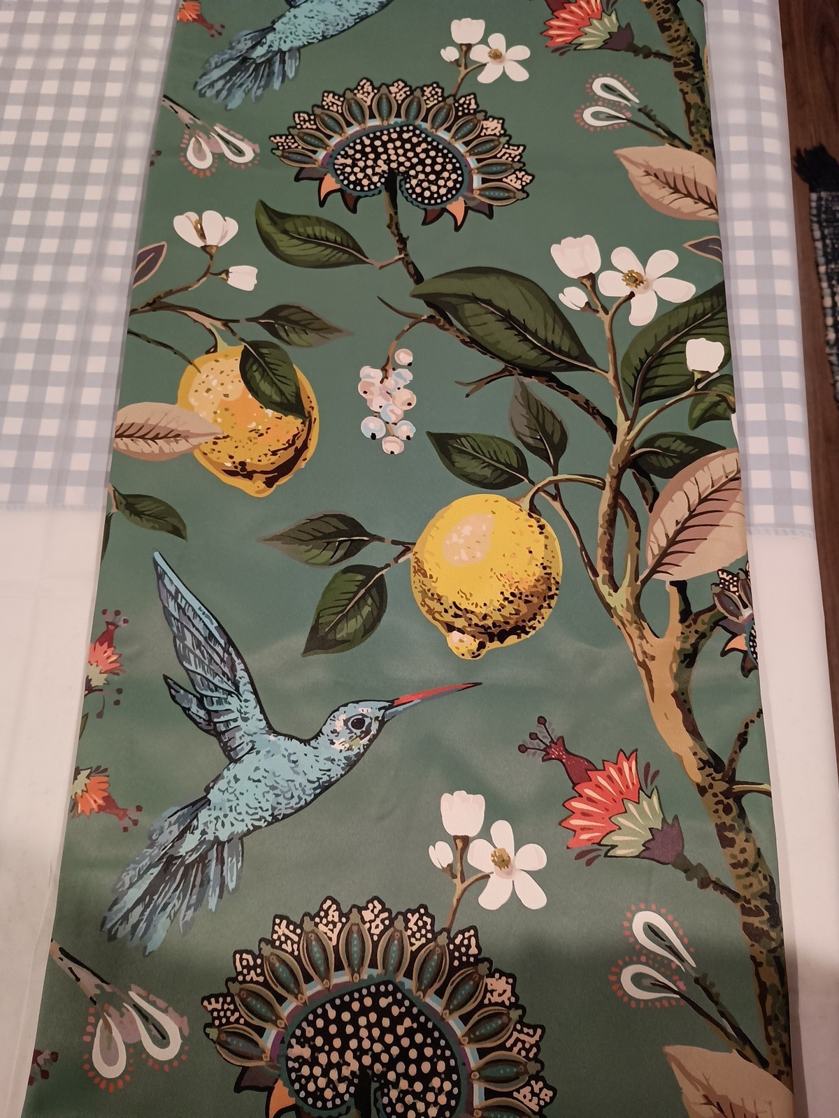 Topfinel Curtains (2 Panels) 84″x52″ Each Panel Sage Green – Lemons/Hummingbirds