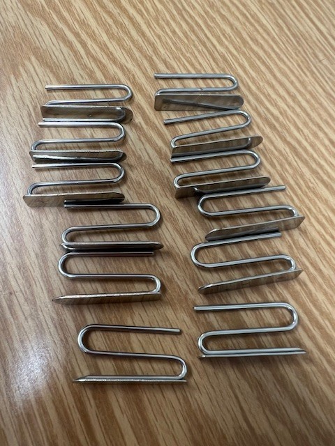 Curtain Hooks Set of 10 Pottery Barn Drapery Clips 1-5/8″ Silver Metal Slide Pin