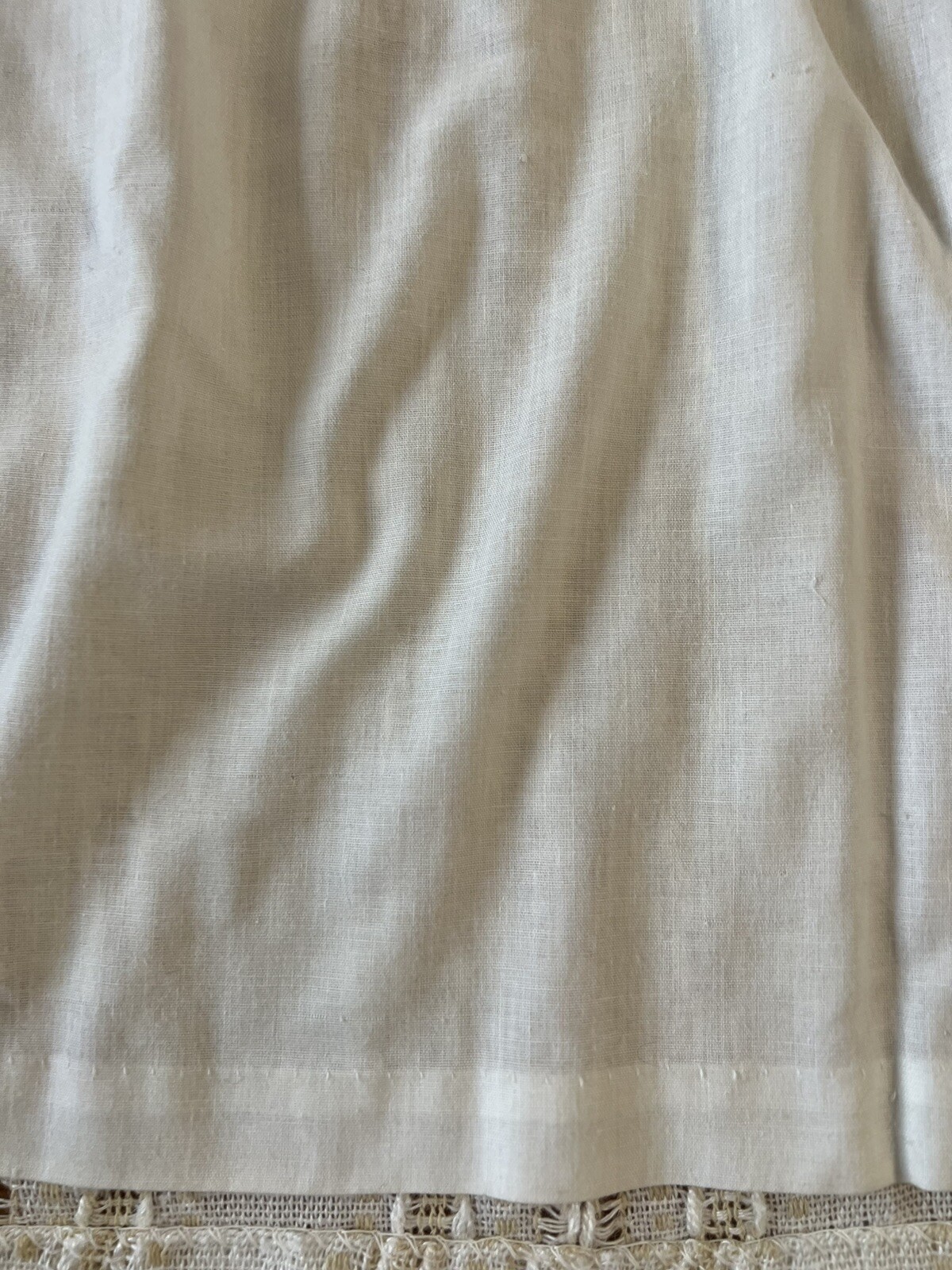 1Pr VTG CURTAINS MCM Woven Crème White Lined Pinch Pleat 100W X84”L Soft