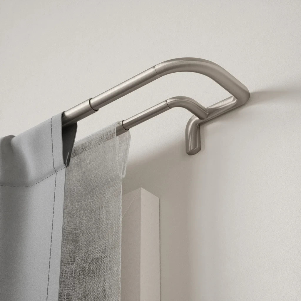 Umbra Twilight Double Curtain Rod Set – TWO SETS 66 to 144 inches