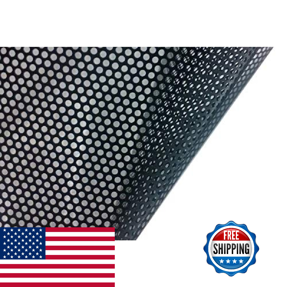 Vvivid Black Perforated One-Way Vision Vinyl Automotive Window Wrap Roll 6Ft X