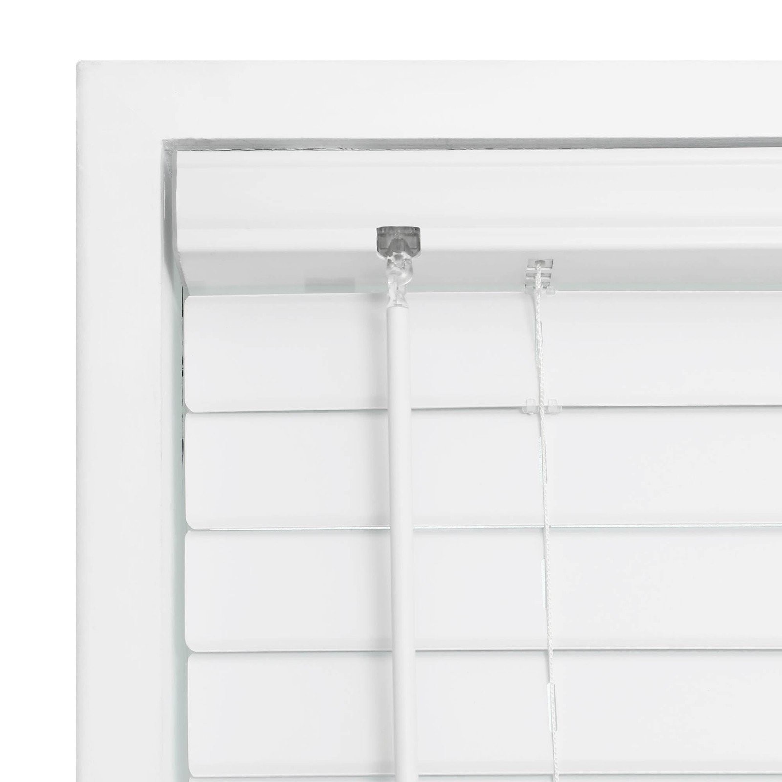 2″ Cordless Flat Slat Venetian Blind, 45″ W x 48″ H, White