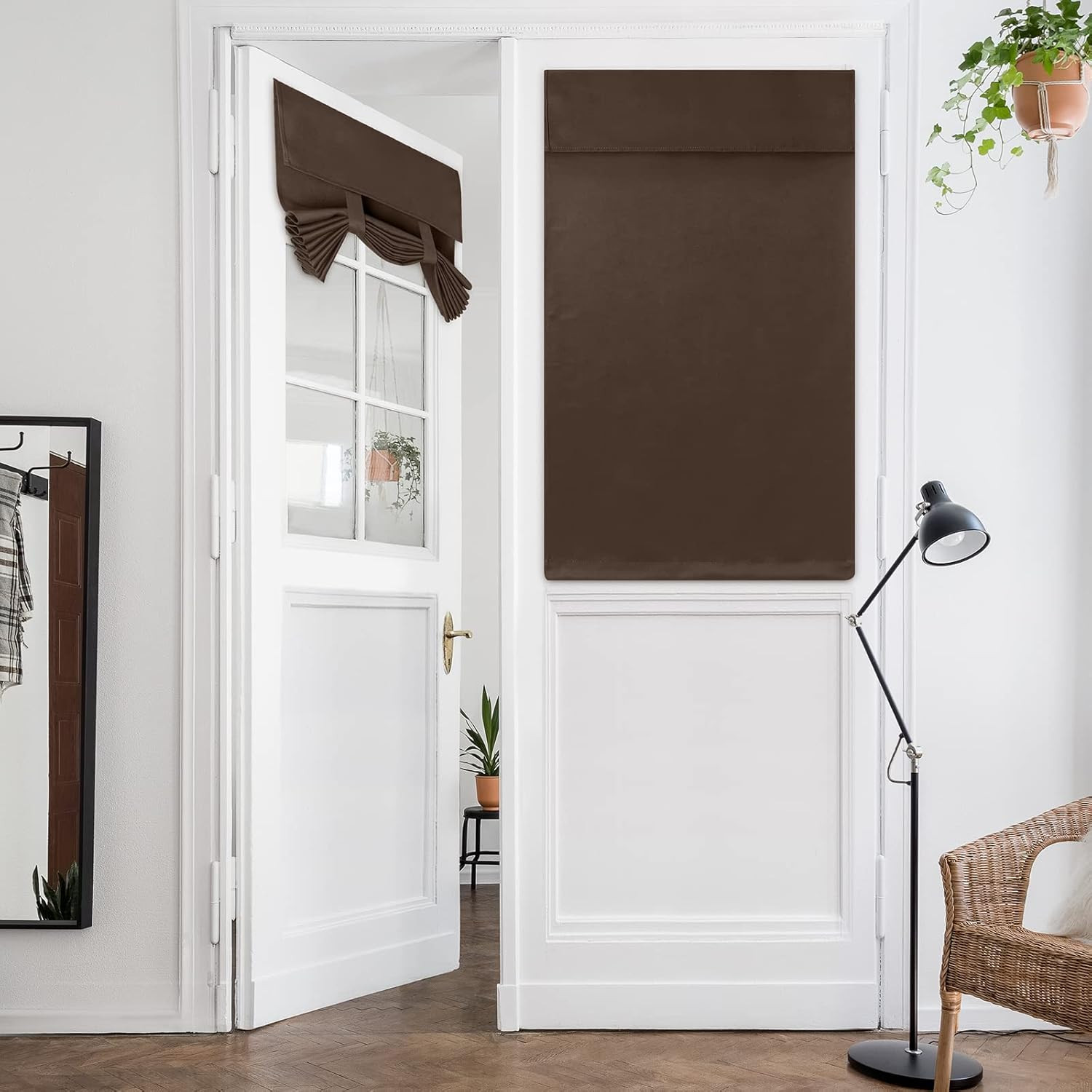Chocolate French Door Curtains Brown Privacy Blackout Door Curtains, 26 X 40 Inc
