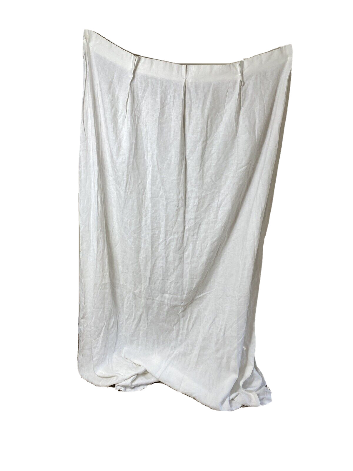 Custom Made Vintage Curtain Panel Ivory Off-White 92 Long Drape Luxe Pinch Pleat