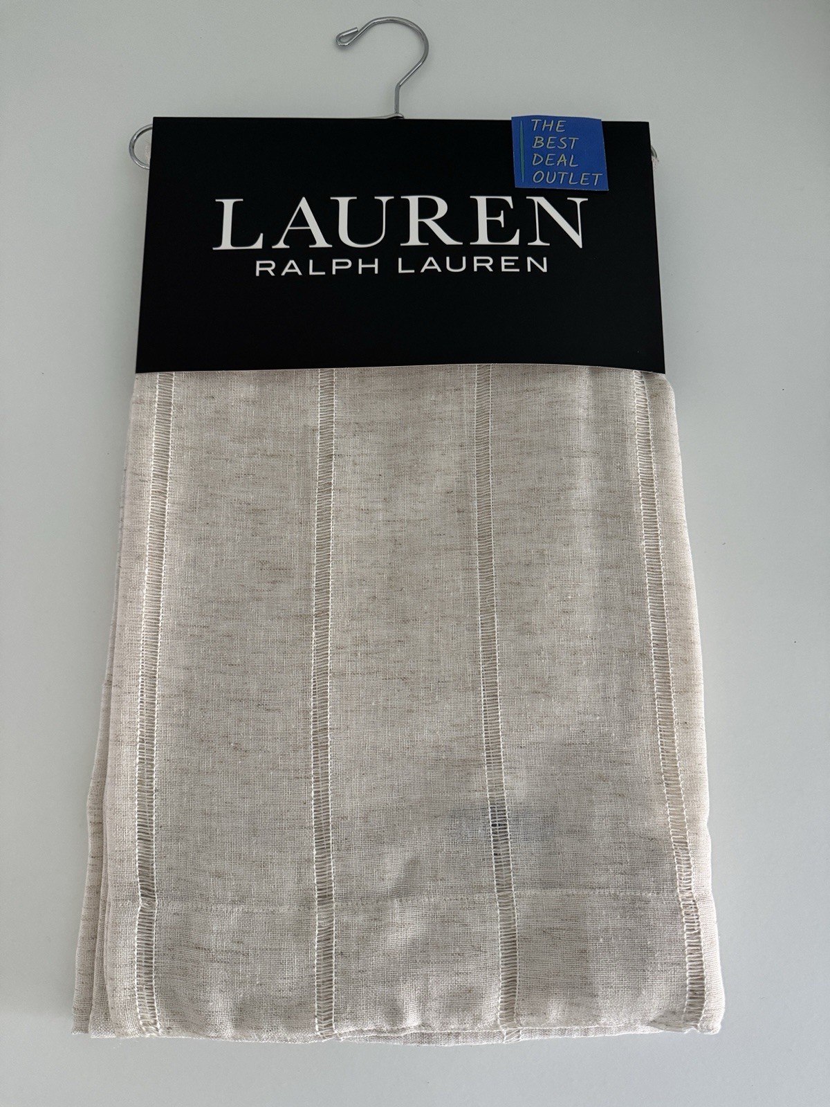New Ralph Lauren Window Curtains 2 Panels Beige 54 x 108 Linen Hamilton Back Tab