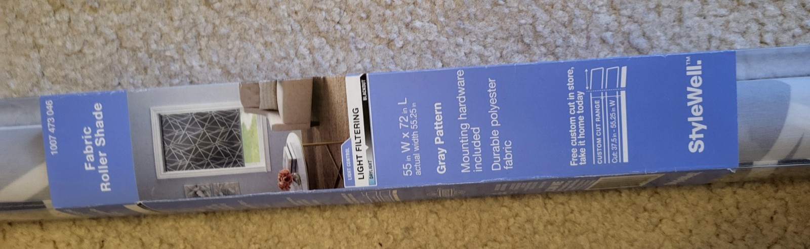 4- Stylewell Roller Shade Light Filtering Fabric with Hardware