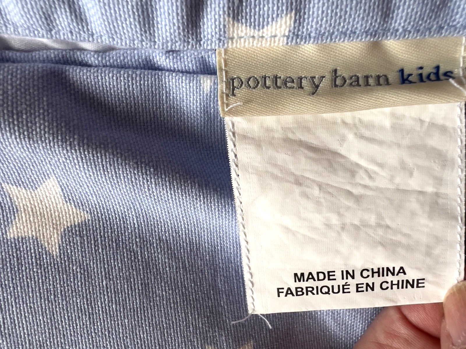 POTTERY BARN KIDS Window Valance 44” x 18” Stars Blue Lined Nursery Children