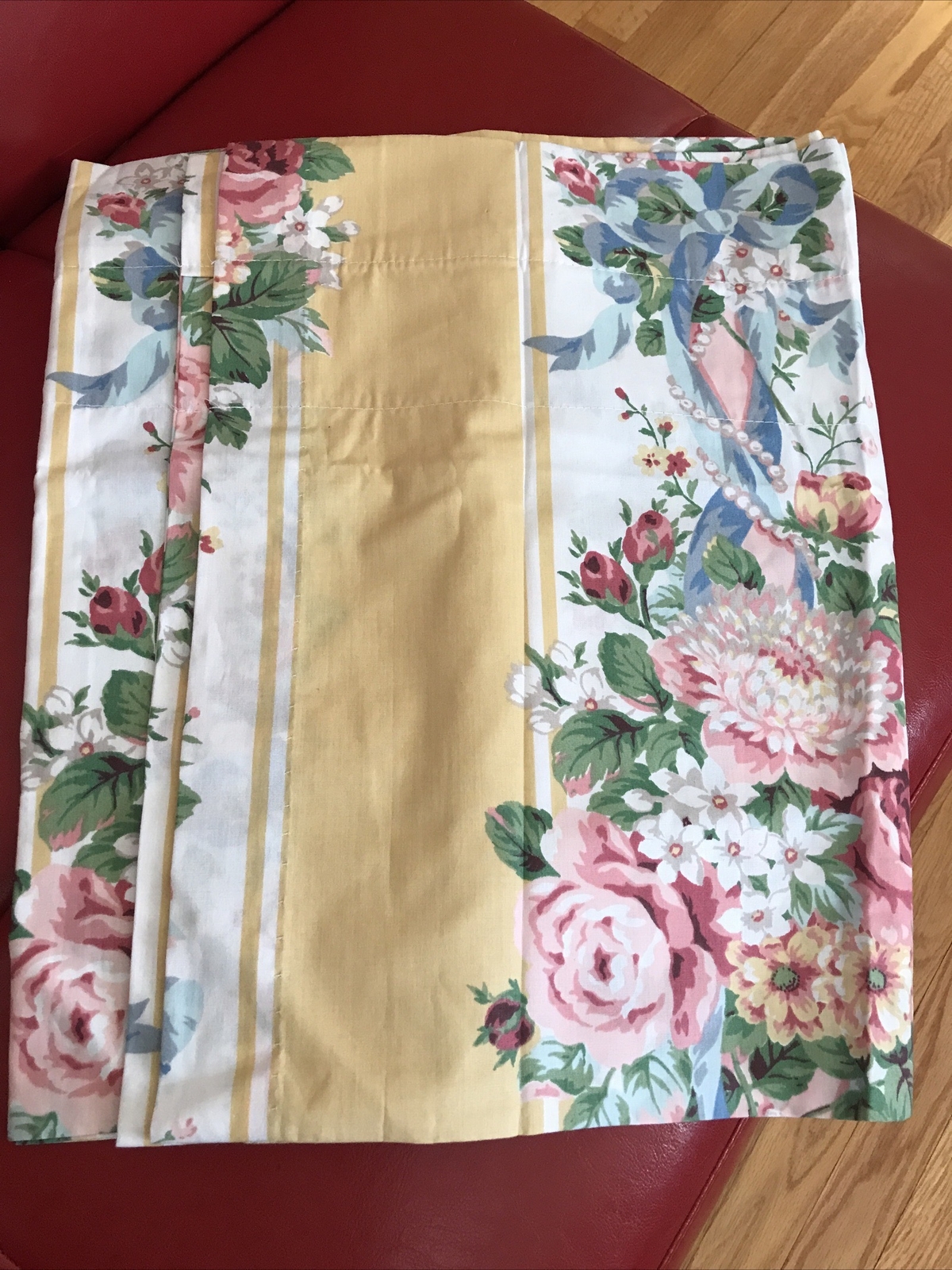 NWT Croscill Blouson Valance Yellow Floral 17.5″ L x 88″ W