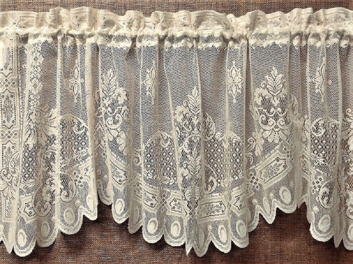 Versaille Lace Window Valance 60″ x 21″ Ecru Bedroom Livingroom Diningroom
