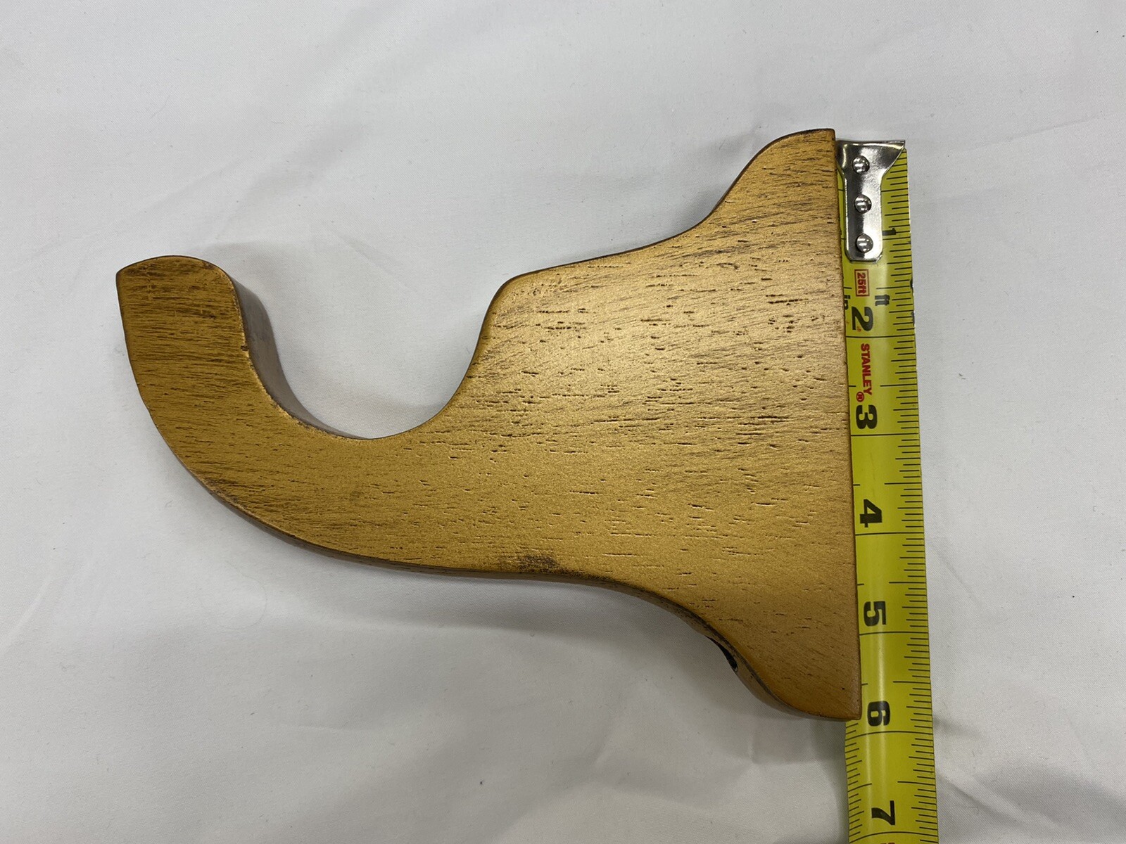 (2x) – 2” Hole Wood Rod Holder Bracket Drapery Hardware – Gold