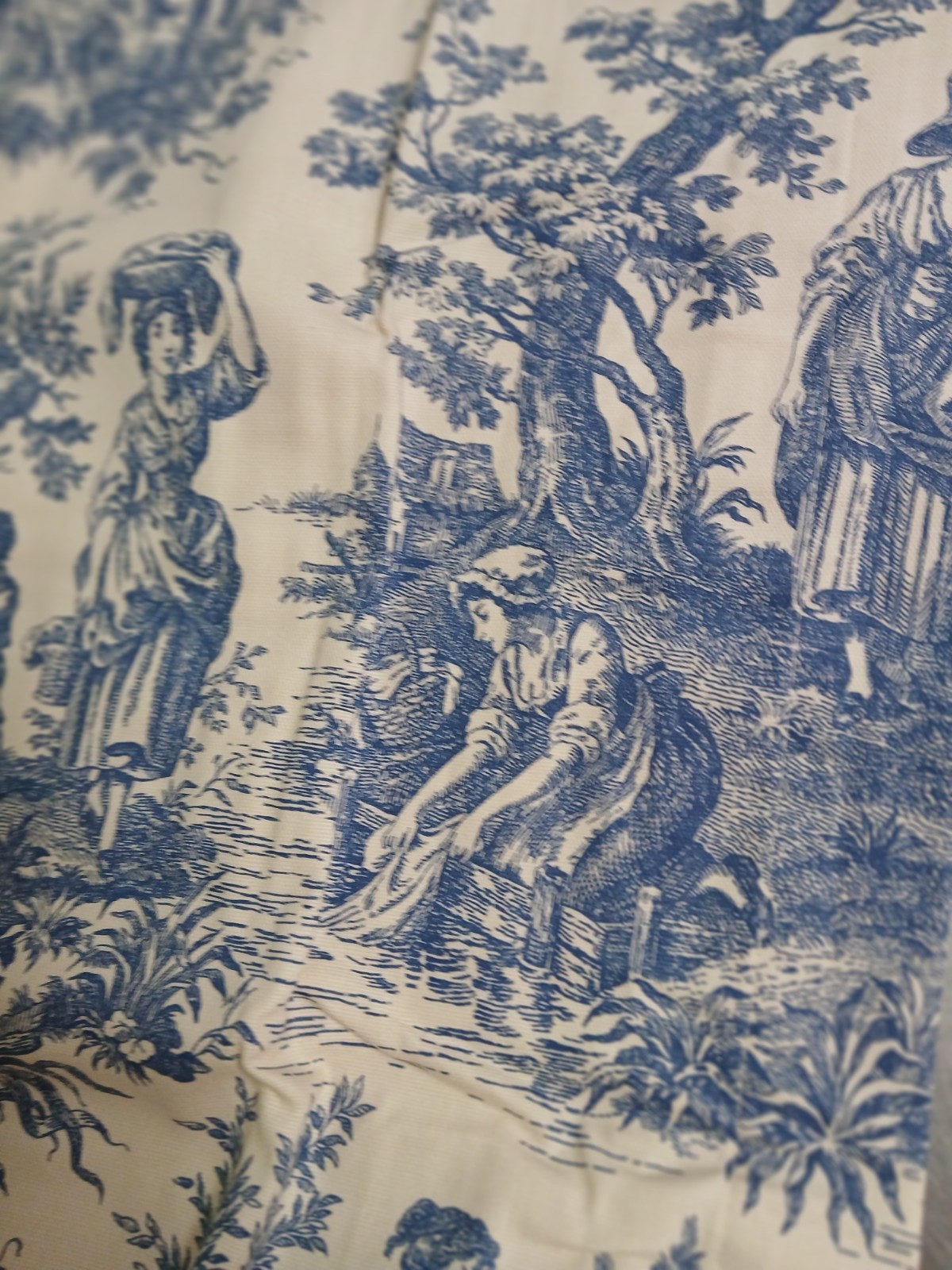Waverly Home Classics “Country Life” Wedgewood Blue Rod Pocket Lined PAIR-84″ L