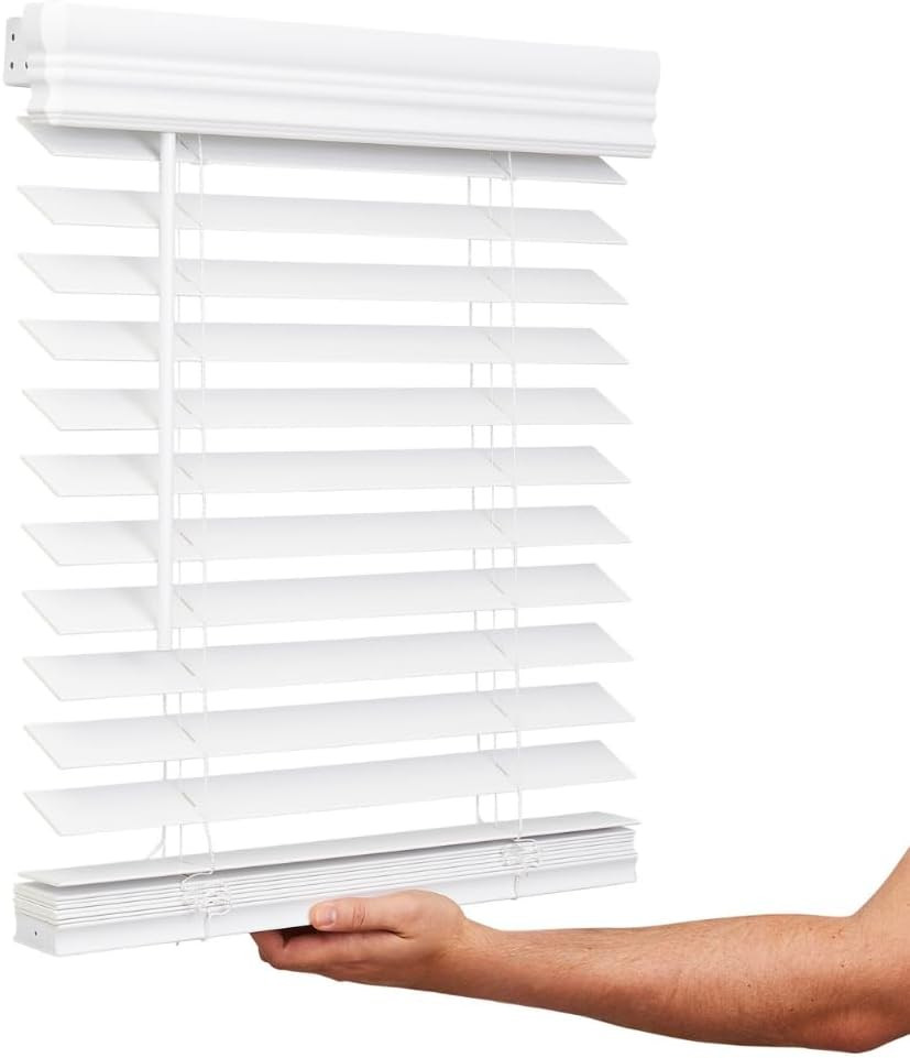 Cordless, 2 Inch Faux Wood Blind, 34″ Wide X 36″ Long, Window Blinds, Blinds & S