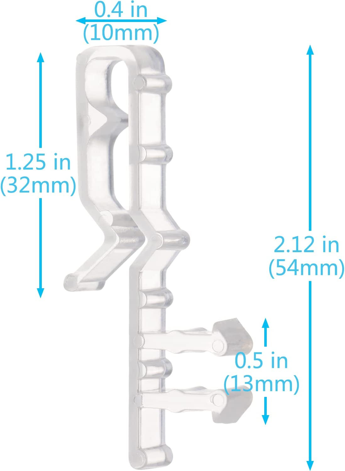 10Pcs 2 Inch Blind Valance Clips Clear Plastic Hidden Channel Window Shade Parts