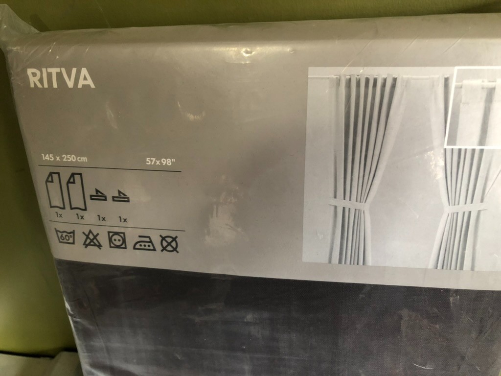 IKEA Ritva Curtains 57″ x 98″ Tie Backs 1 Panel Brown BRAND NEW SEALED