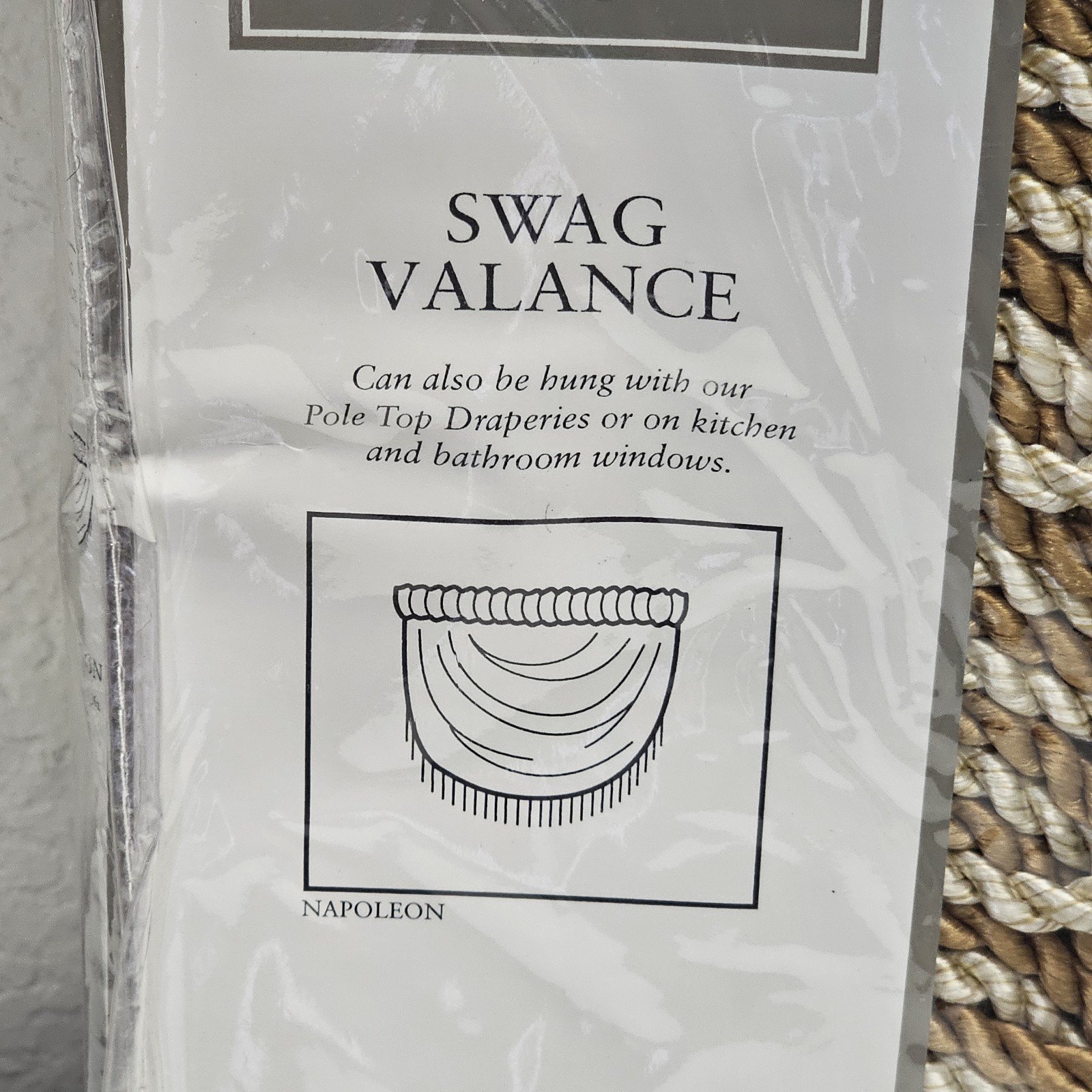 Croscill Swag Valance Napoleon Blue Gold 44″ x 30″ New